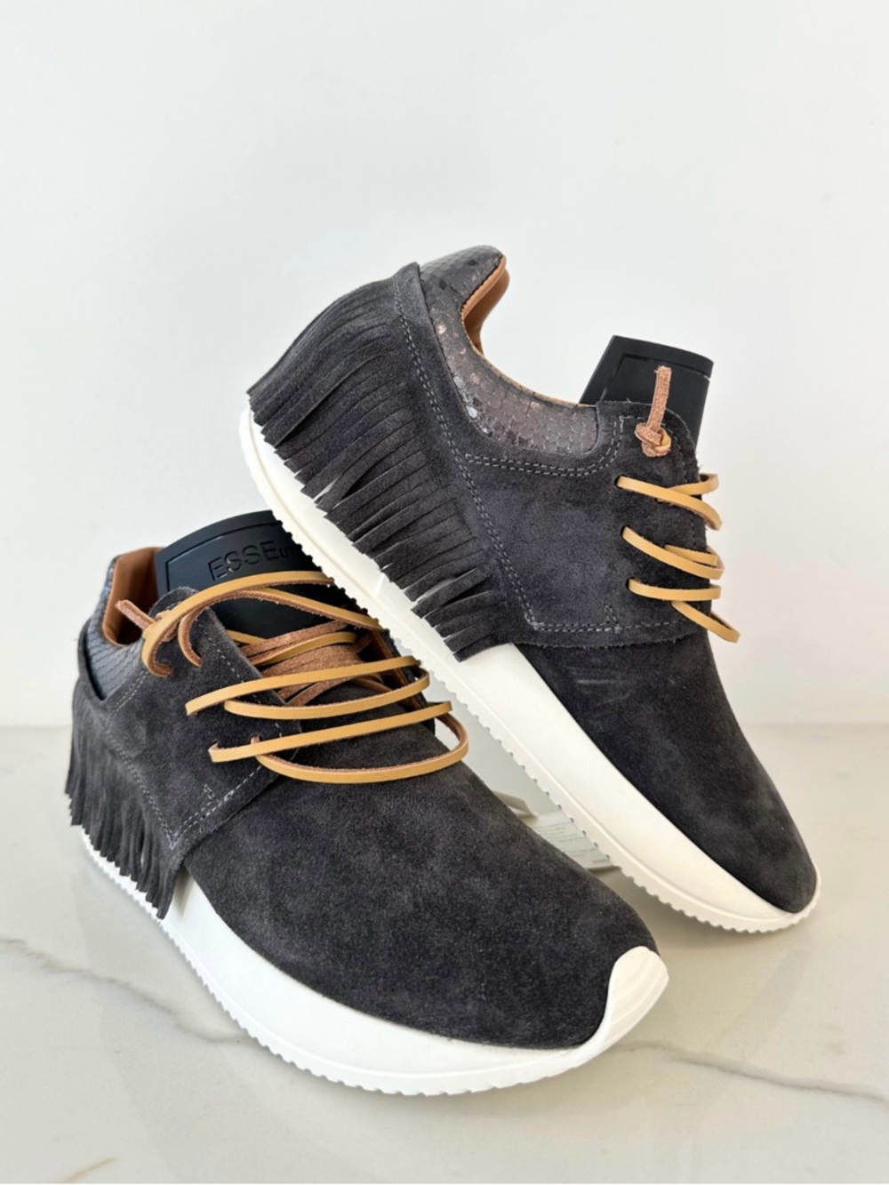Esseutesse Asphalt Suede‎ Fringe Sneaker